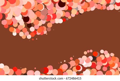 Light Red vector banner with circles, spheres. Abstract spots. Background of Art bubbles in halftone style with colored gradient.