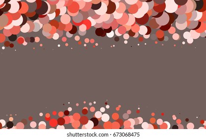 Light Red vector banner with circles, spheres. Abstract spots. Background of Art bubbles in halftone style with colored gradient.