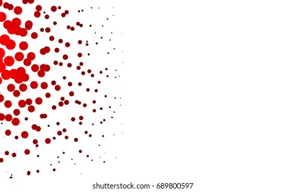 Light Red vector banner with circles, spheres. Abstract spots. Background of Art bubbles in halftone style with colored gradient.