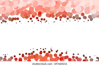 Light Red vector banner with circles, spheres. Abstract spots. Background of Art bubbles in halftone style with colored gradient.
