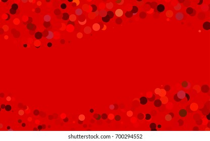 Light Red vector banner with circles, spheres. Abstract spots. Background of Art bubbles in halftone style with colored gradient.