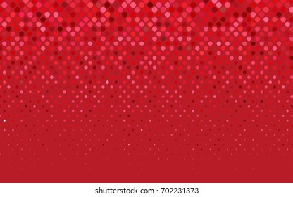 Light Red vector banner with circles, spheres. Abstract spots. Background of Art bubbles in halftone style with colored gradient.