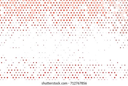 Light Red vector banner with circles, spheres. Abstract spots. Background of Art bubbles in halftone style with colored gradient.