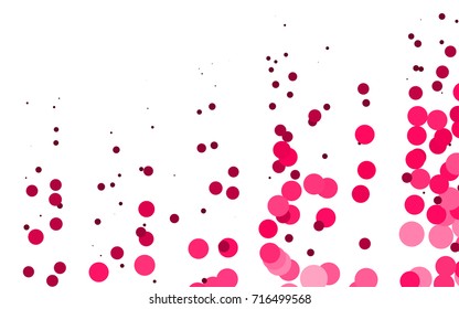 Light Red vector banner with circles, spheres. Abstract spots. Background of Art bubbles in halftone style with colored gradient.
