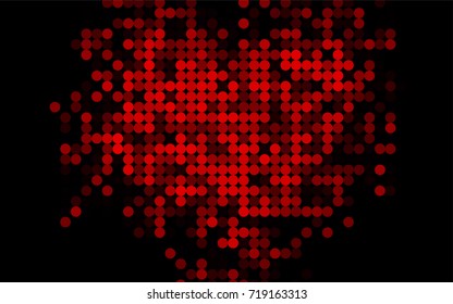 Light Red vector banner with circles, spheres. Abstract spots. Background of Art bubbles in halftone style with colored gradient.