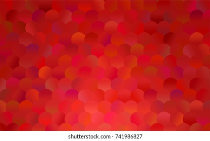 Light Red vector banner with circles, spheres. Abstract spots. Background of Art bubbles in halftone style with colored gradient.
