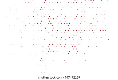 Light Red vector banner with circles, spheres. Abstract spots. Background of Art bubbles in halftone style with colored gradient.