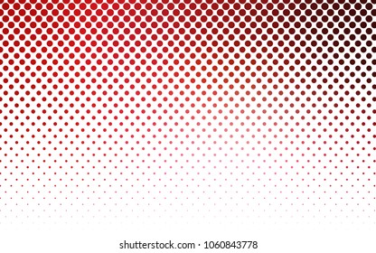 Light Red vector red banner with set of circles, dots. Donuts Background. Creative Design Template. Technological halftone illustration.