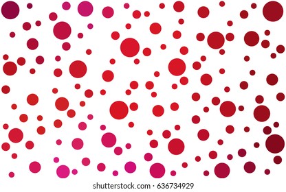 Light Red vector banner set of circles, spheres. Donuts Background. Creative Design Templates. Technology halftone illustration.