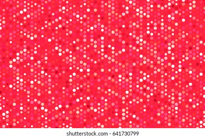 Light Red vector red banner with set of circles, dots. Donuts Background. Creative Design Template. Technological halftone illustration.