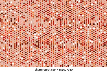 Light Red vector red banner with set of circles, dots. Donuts Background. Creative Design Template. Technological halftone illustration.