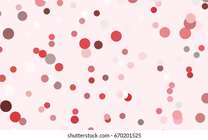 Light Red vector red banner with set of circles, dots. Donuts Background. Creative Design Template. Technological halftone illustration.
