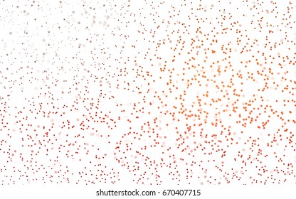 Light Red vector red banner with set of circles, dots. Donuts Background. Creative Design Template. Technological halftone illustration.