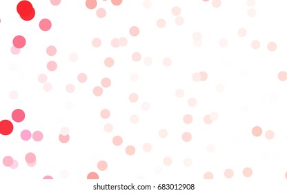 Light Red vector red banner with set of circles, dots. Donuts Background. Creative Design Template. Technological halftone illustration.