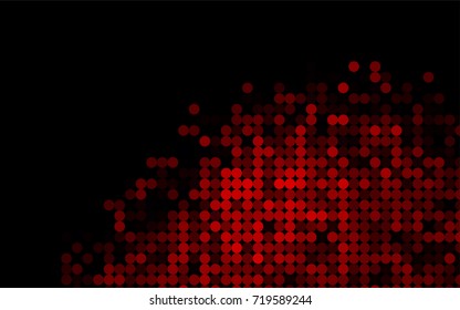 Light Red vector red banner with set of circles, dots. Donuts Background. Creative Design Template. Technological halftone illustration.