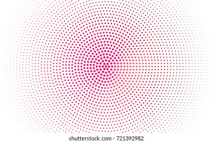 Light Red vector banner set of circles, spheres. Donuts Background. Creative Design Templates. Technology halftone illustration.