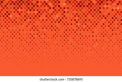 Light Red vector red banner with set of circles, dots. Donuts Background. Creative Design Template. Technological halftone illustration.