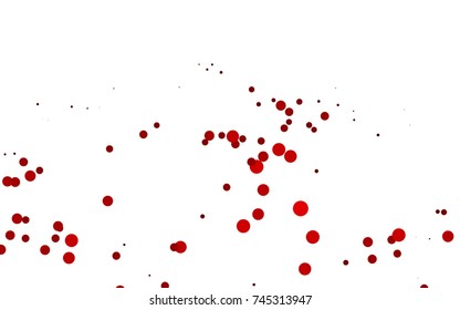 Light Red vector red banner with set of circles, dots. Donuts Background. Creative Design Template. Technological halftone illustration.