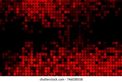 Light Red vector red banner with set of circles, dots. Donuts Background. Creative Design Template. Technological halftone illustration.