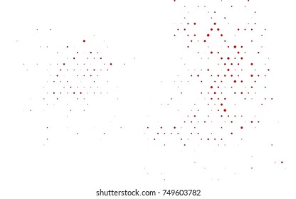 Light Red vector red banner with set of circles, dots. Donuts Background. Creative Design Template. Technological halftone illustration.