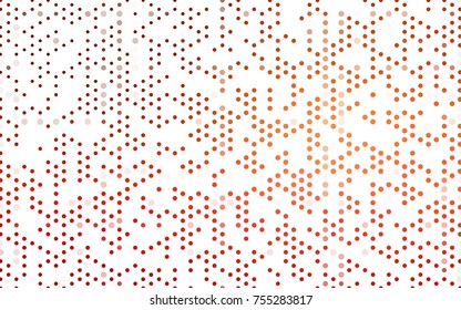 Light Red vector red banner with set of circles, dots. Donuts Background. Creative Design Template. Technological halftone illustration.