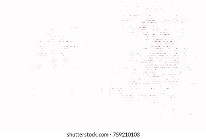 Light Red vector red banner with set of circles, dots. Donuts Background. Creative Design Template. Technological halftone illustration.