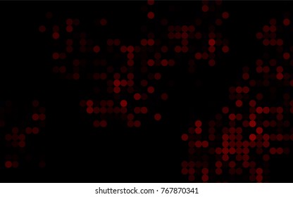 Light Red vector red banner with set of circles, dots. Donuts Background. Creative Design Template. Technological halftone illustration.