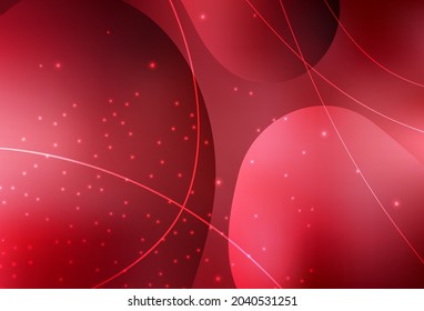 Light Red vector Beautiful colorful illustration with circles, lines. Blurred decorative design in abstract style with bubbles. Simple design for your web site.