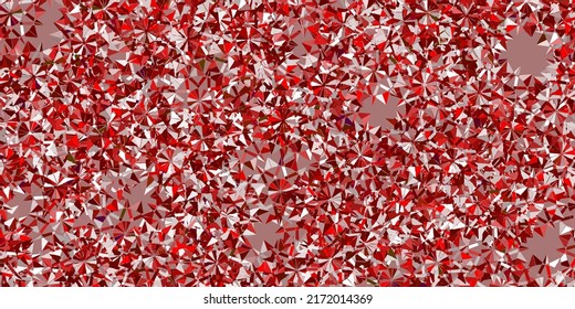 Light red vector beautiful snowflakes backdrop with flowers. Gradient colorful illustration with snow elements in xmas style. New year leaflet pattern.