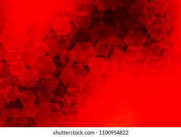 Light Red vector blurry hexagon background. Geometric illustration in Origami style with gradient.  A completely new design for your business.