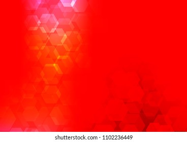 Light Red vector blurry hexagon template. Glitter abstract illustration with an elegant design. A completely new design for your business.