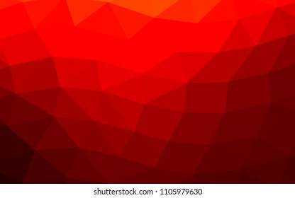 Light Red vector blurry hexagon blurry triangle. Triangular geometric sample with gradient.  The best triangular design for your business.