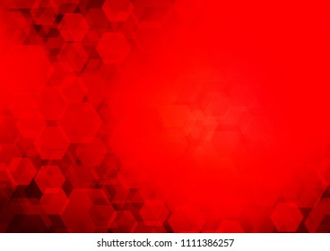 Light Red vector blurry hexagon background. A completely new color illustration in a vague style. A completely new template for your business design.