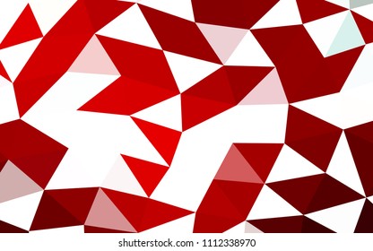 Light Red vector blurry hexagon blurry triangle. Colorful illustration in abstract style with gradient. The polygonal design can be used for your web site.