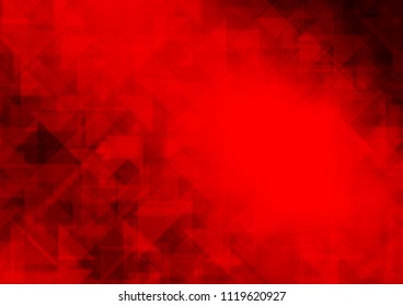Light Red vector blurry hexagon blurry triangle. Creative geometric illustration in Origami style with gradient. The polygonal design can be used for your web site.