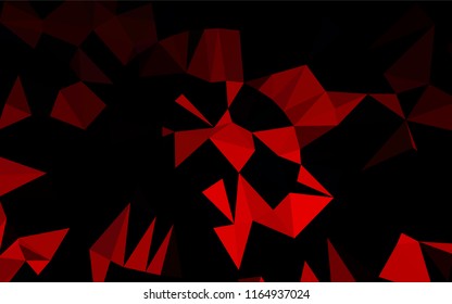 Light Red vector blurry hexagon pattern. Triangular geometric sample with gradient.  A completely new design for your business.