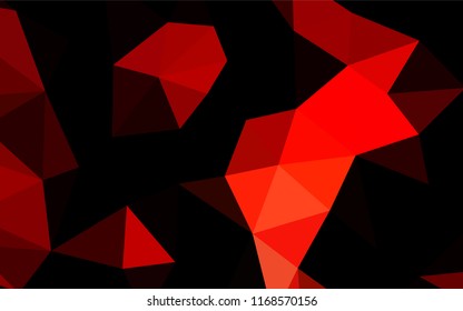 Light Red vector blurry hexagon texture. Shining illustration, which consist of triangles. Triangular pattern for your business design.