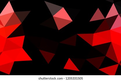 Light Red vector blurry hexagon blurry triangle. Geometric illustration in Origami style with gradient.  The textured pattern can be used for background.