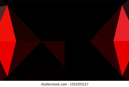 Light Red vector blurry hexagon pattern. Creative illustration in halftone style with gradient. Triangular pattern for your business design.