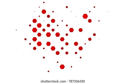 Light Red vector blurry hexagon background design. Geometric background in Origami style with gradient. 
