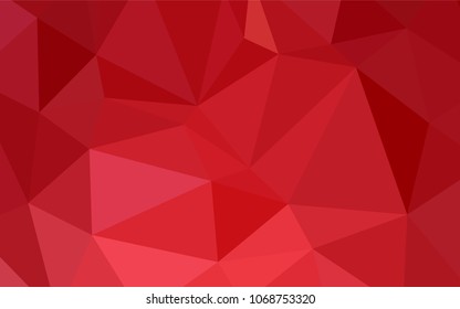 Light Red vector blurry triangle pattern. Polygonal abstract illustration with gradient. The polygonal design can be used for your web site.