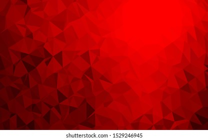 Light Red vector blurry triangle texture. Triangular geometric sample with gradient.  Template for a cell phone background.