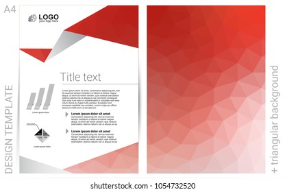Light Red vector  brochure for ui, ux design. Glitter abstract design concept with text box. Completely new template for your brand book.