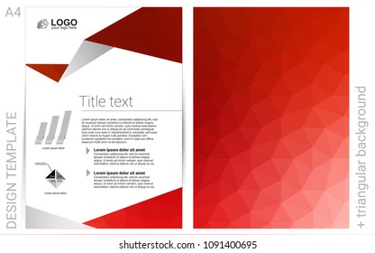 Light Red vector  brochure for ui, ux design. Beautiful colored sample in A4 size. Completely new template for your brand book.