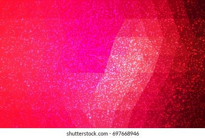 Light Red vector christmas polygon background. Low poly Illustration consisting of triangles with snowflakes. Texture background of New Year celebration.