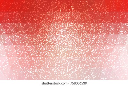 Light Red vector christmas polygon background. Low poly Illustration consisting of triangles with snowflakes. Texture background of New Year celebration.