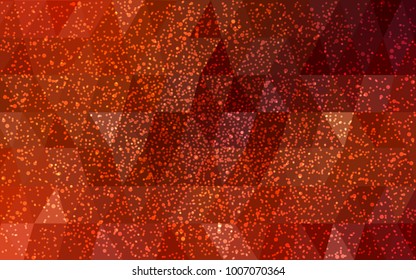 Light Red vector christmas postcard low polygon background. Illustration consisting of triangles. Abstract triangular polygonal origami or crystal design of New Year celebration.