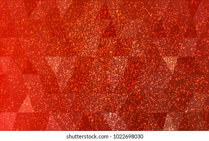 Light Red vector christmas postcard low polygon background. Illustration consisting of triangles. Abstract triangular polygonal origami or crystal design of New Year celebration.