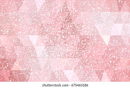 Light Red vector christmas postcard low polygon background. Illustration consisting of triangles. Abstract triangular polygonal origami or crystal design of New Year celebration.
