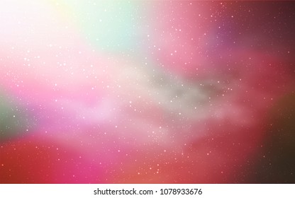 Light Red vector cover with astronomical stars. Glitter abstract illustration with colorful cosmic stars. Pattern for astrology websites.